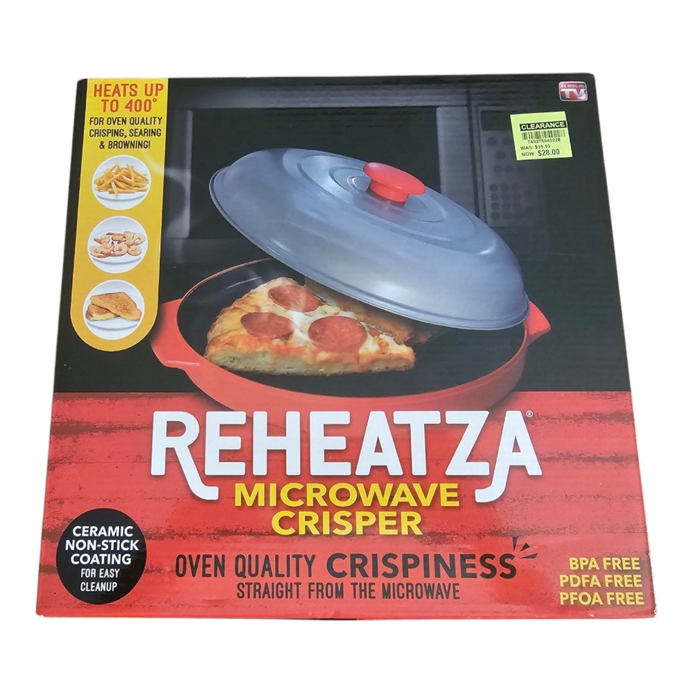 Reheatza Microwave Pizza Crisper 10" BPA PFA Free As Seen On TV Ceramic Nonstick